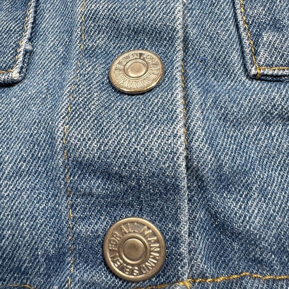 7 for all Mankind Denim 100% Cotton Button Front Overall Blue Jean Dress 12 M - Picture 6 of 14